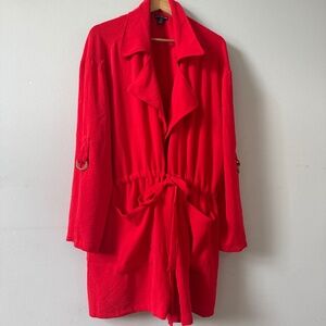 Nina Leonard cinch waist lightweight blazer